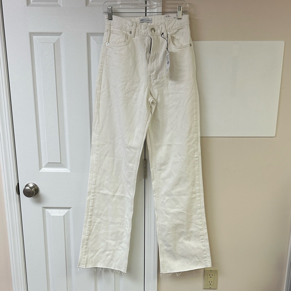 Zara Wide Leg Denim Jeans High Rise Full Length